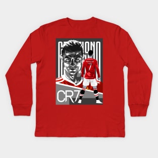 Cristiano Ronaldo in Red Kids Long Sleeve T-Shirt